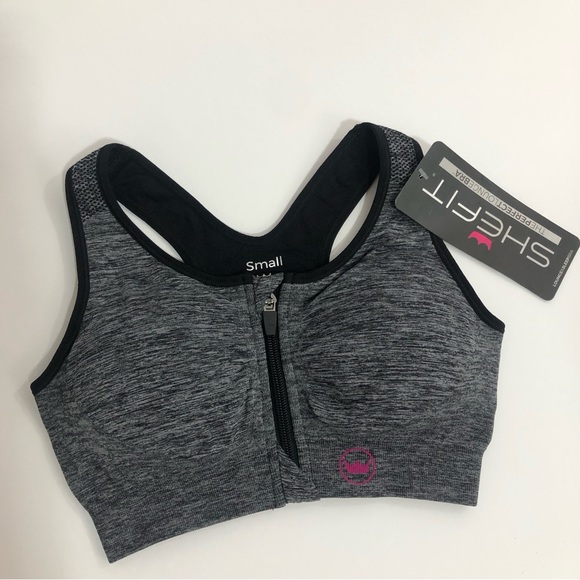 SHEFIT Lounge Bra Graphite Gray Black Size Small Sports Bra Workout Athletic NWT - Picture 8 of 13
